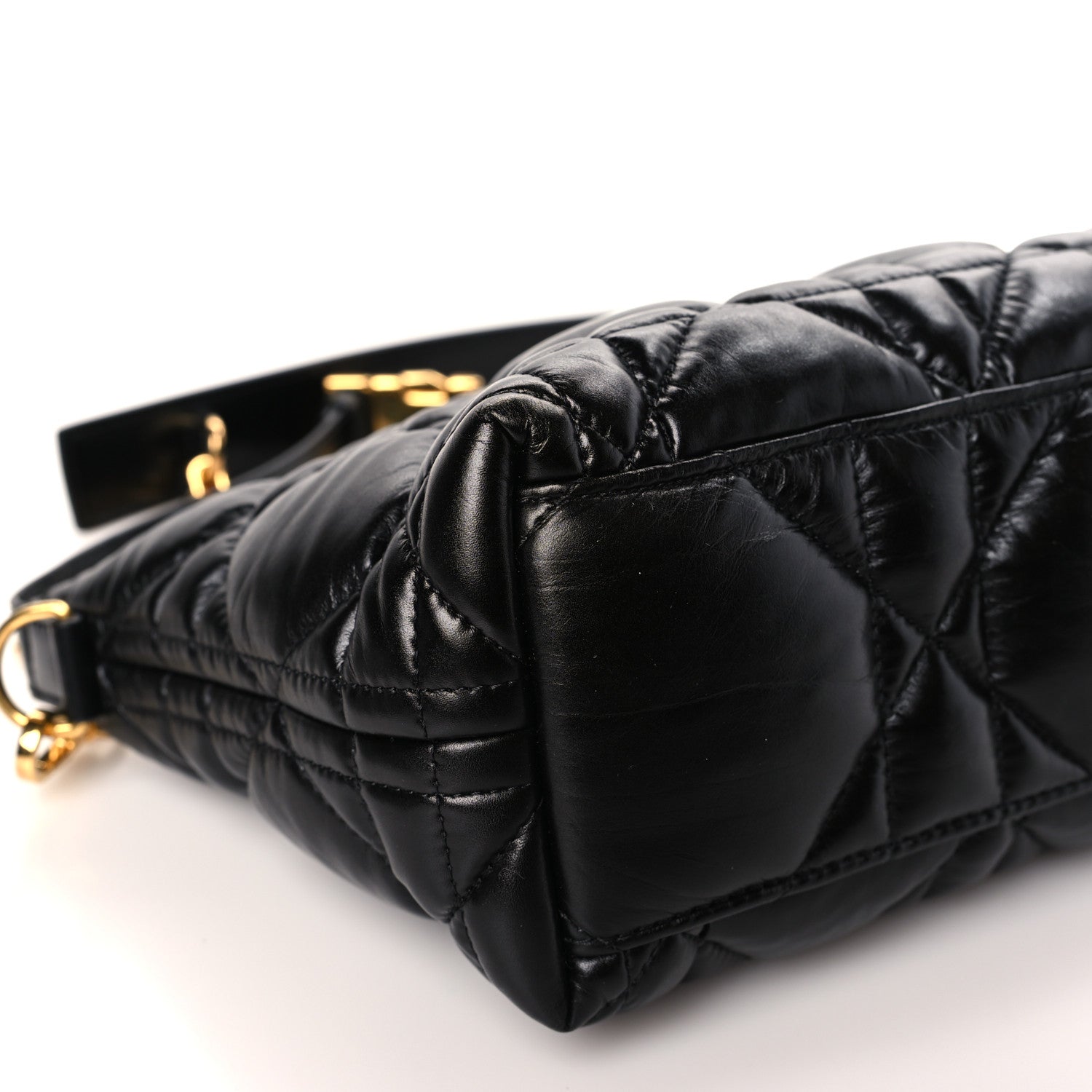 Christian Dior Calfskin Macrocannage Medium Diortravel Nomad Pouch Black 6 of 7