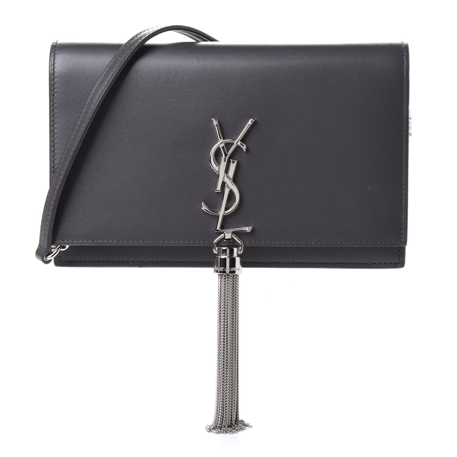 Saint Laurent Smooth Calfskin Classic Monogram Kate Tassel Chain Wallet Asphalt 1 of 4