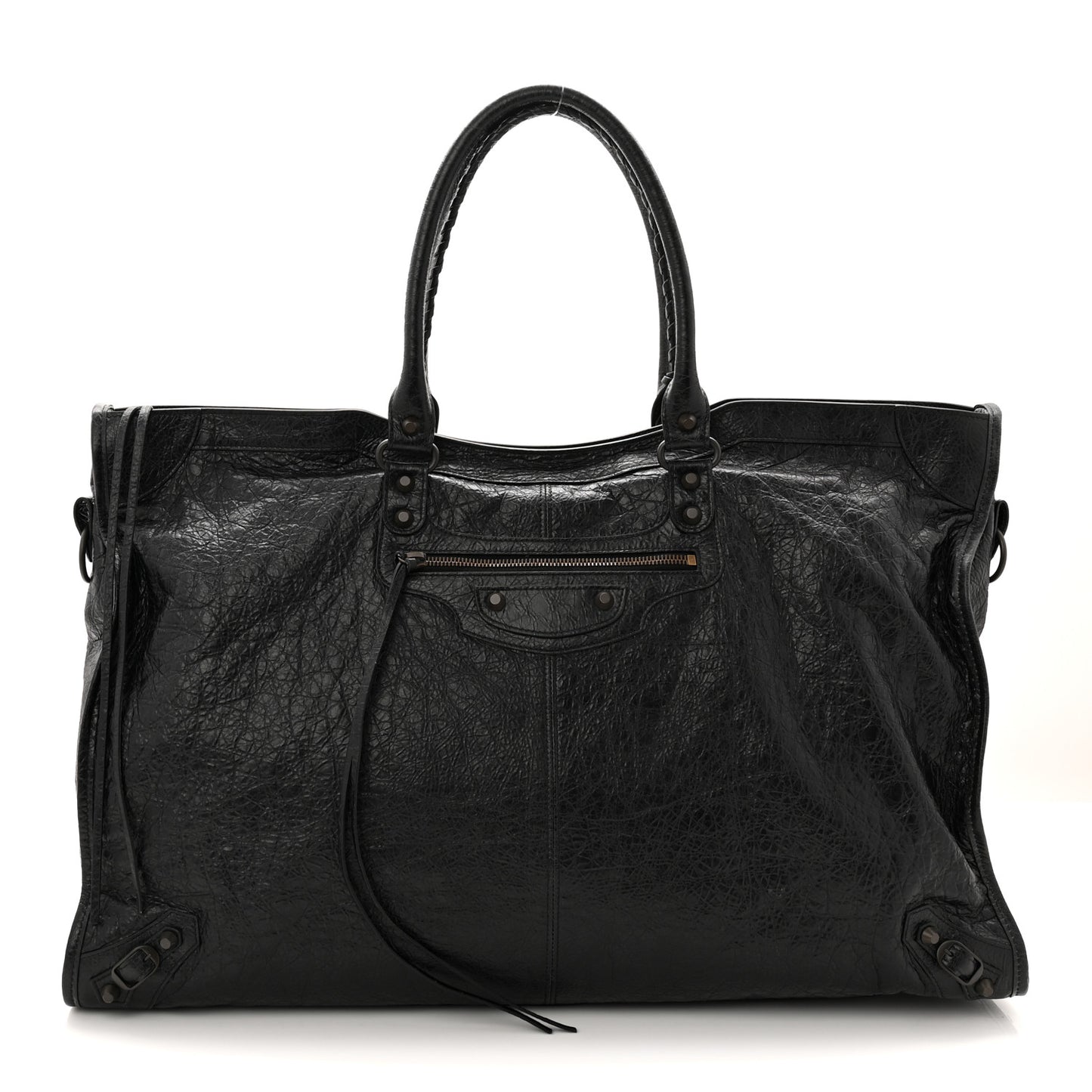 Arena Lambskin Brass Hardware Le City Travel Bag Black