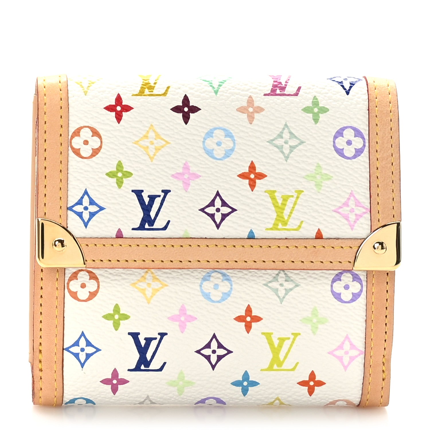 Louis Vuitton Monogram Multicolor Porte-Monnaie Billets Wallet White 1 of 7