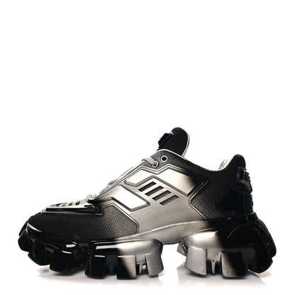 Prada Rubber Technical Knit Fabric Cloudbust Thunder Sneakers 35 Argento Black 1 of 9