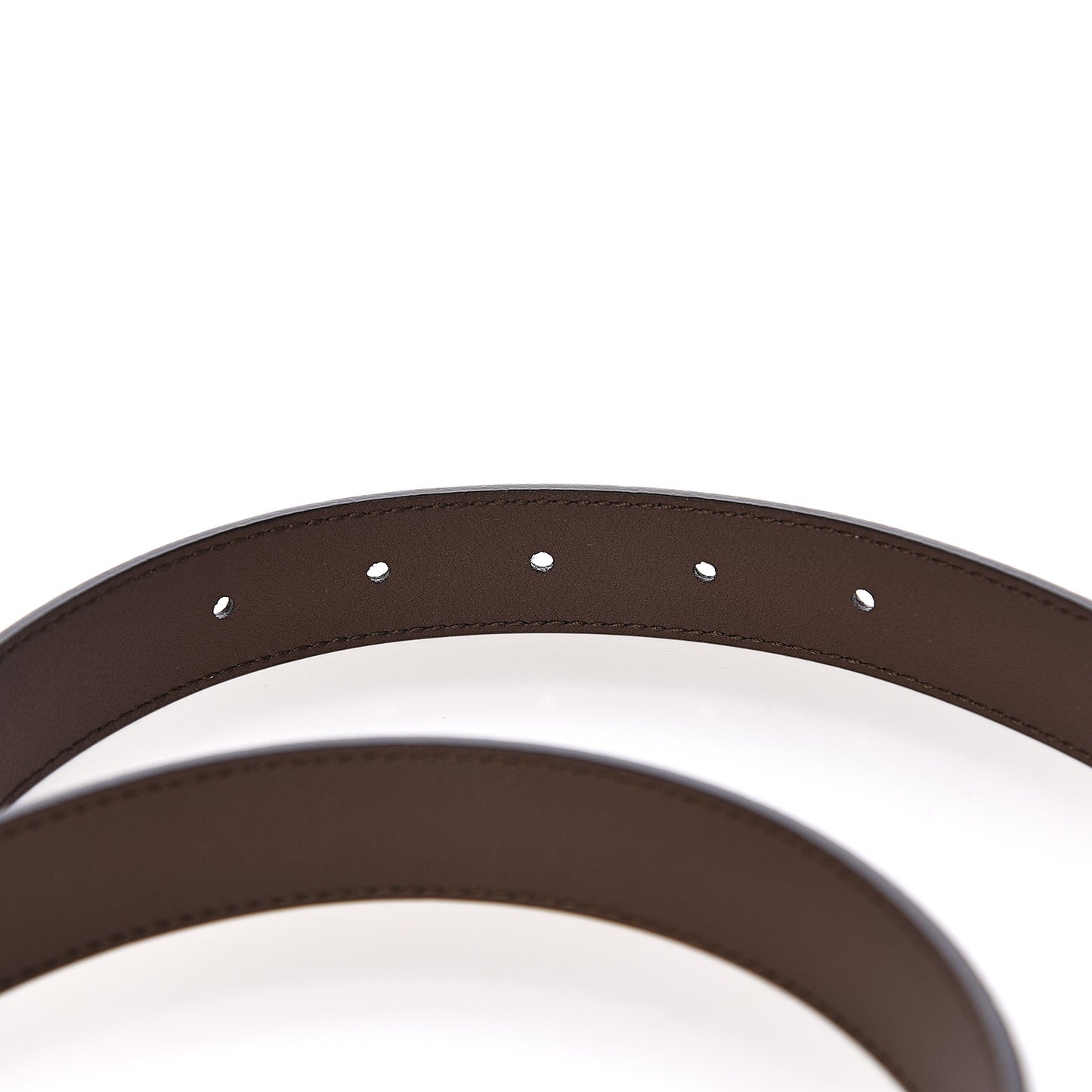 Textured Dollar Calfskin Torchon Double G 25mm Belt 85 34 New Acero