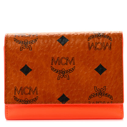 MCM Visetos Patent Trifold Wallet Cognac Orange 1 of 6