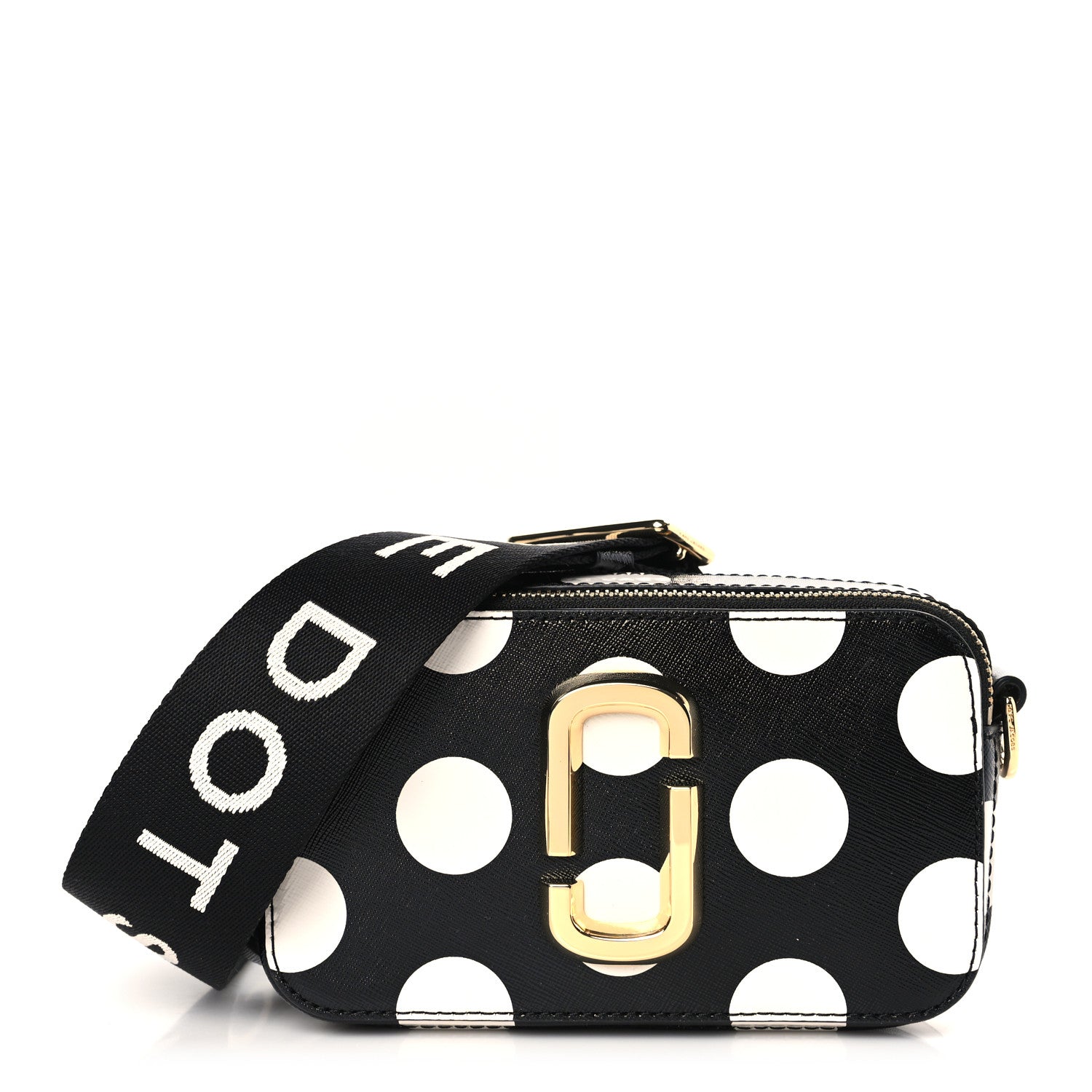 Marc Jacobs Saffiano The Dot Snapshot Camera Bag Black White 1 of 9