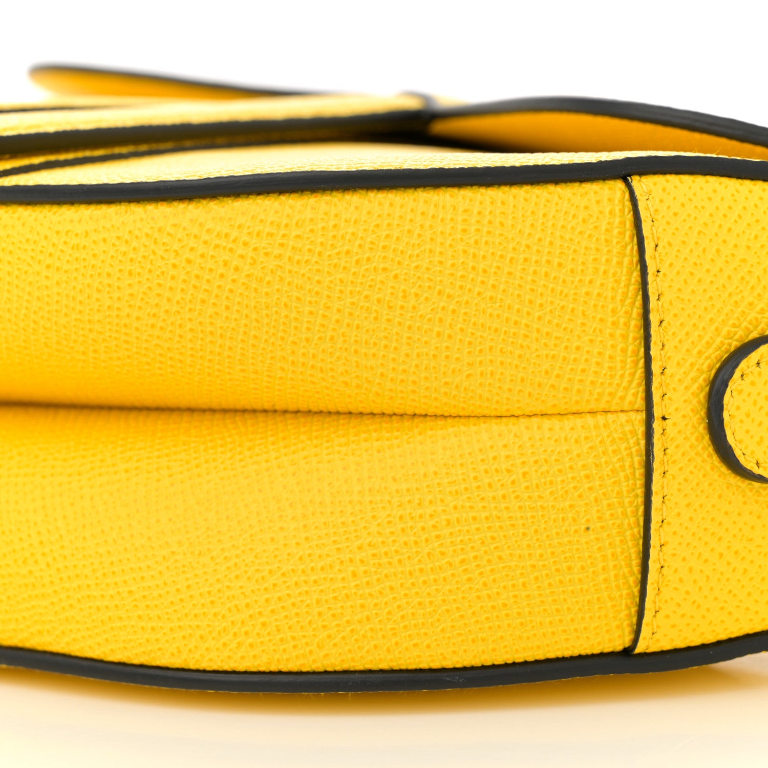 Christian Dior Grained Calfskin Saddle Bag With Strap Yellow