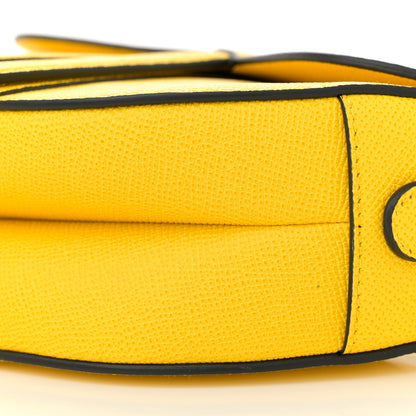 Christian Dior Grained Calfskin Saddle Bag With Strap Yellow 10 of 10