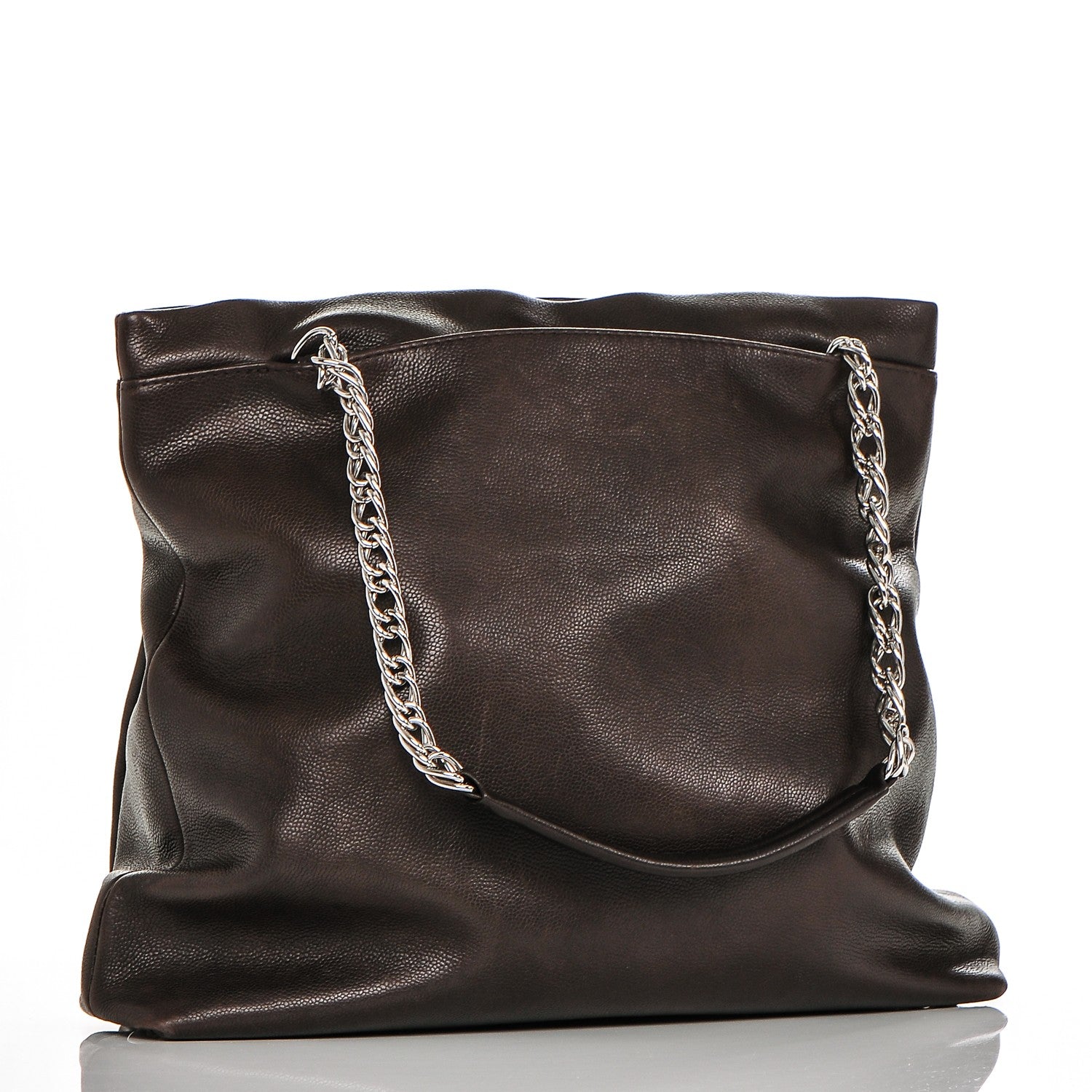 Chanel Caviar Large CC Tuck Tote Brown 3 of 7