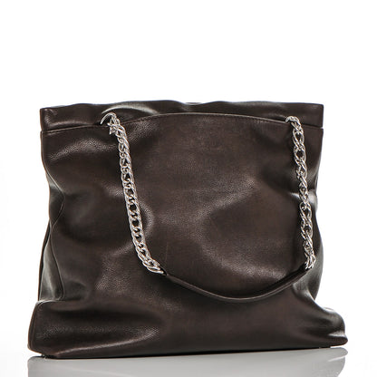 Chanel Caviar Large CC Tuck Tote Brown 3 of 7