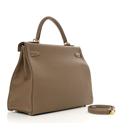 Hermes Togo Kelly Retourne 32 Etoupe 3 of 15