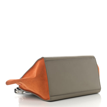 Celine Smooth Calfskin Suede Small Tri-Color Trapeze Orange 4 of 22