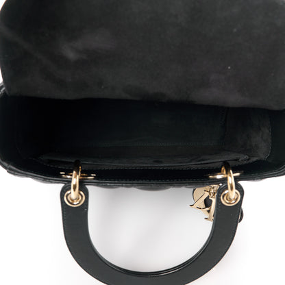 Christian Dior Lambskin Cannage Medium Lady Dior Black 5 of 10