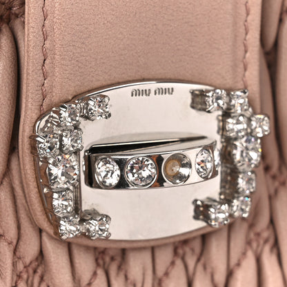 Miu Miu Nappa Matelasse Crystal Top Handle Tote Cammeo 12 of 12