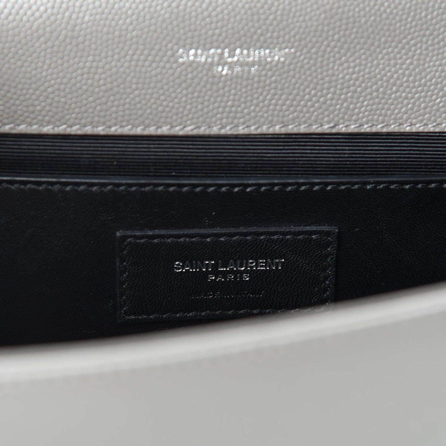 Grain De Poudre Medium Classic Monogram Kate Satchel Earth Grey