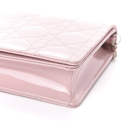 Christian Dior Patent Cannage Lady Dior Convertible Clutch Rose Clair 8 of 10
