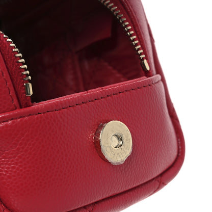 Chanel Caviar Quilted Toiletry Case With Chain Dark Pink 12 of 12