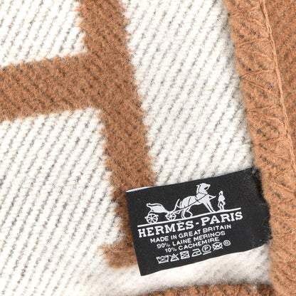 Hermes Wool Cashmere Avalon Blanket Ecru Camel 3 of 3