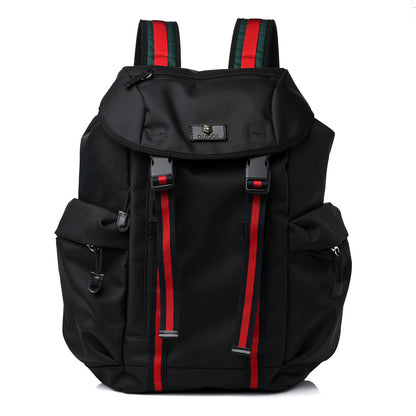 Gucci Techno Canvas Web Double Buckle Backpack Black 1 of 11
