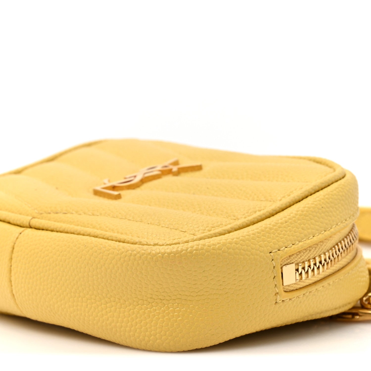 Saint Laurent Grain De Poudre Matelasse Monogram Baby Lou Camera Bag Light Chartreuse 9 of 13