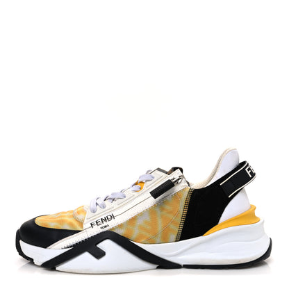 Fendi X SARAH COLEMAN Nylon Suede Lycra FF Vertigo Mens Fendi Flow Low Top Sneakers 11 Yellow Black 1 of 11