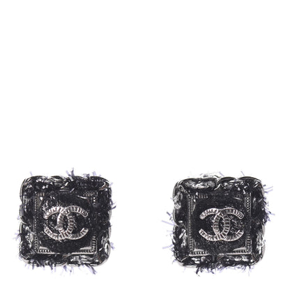 Chanel Ruthenium Enamel CC Earrings Black 1 of 5