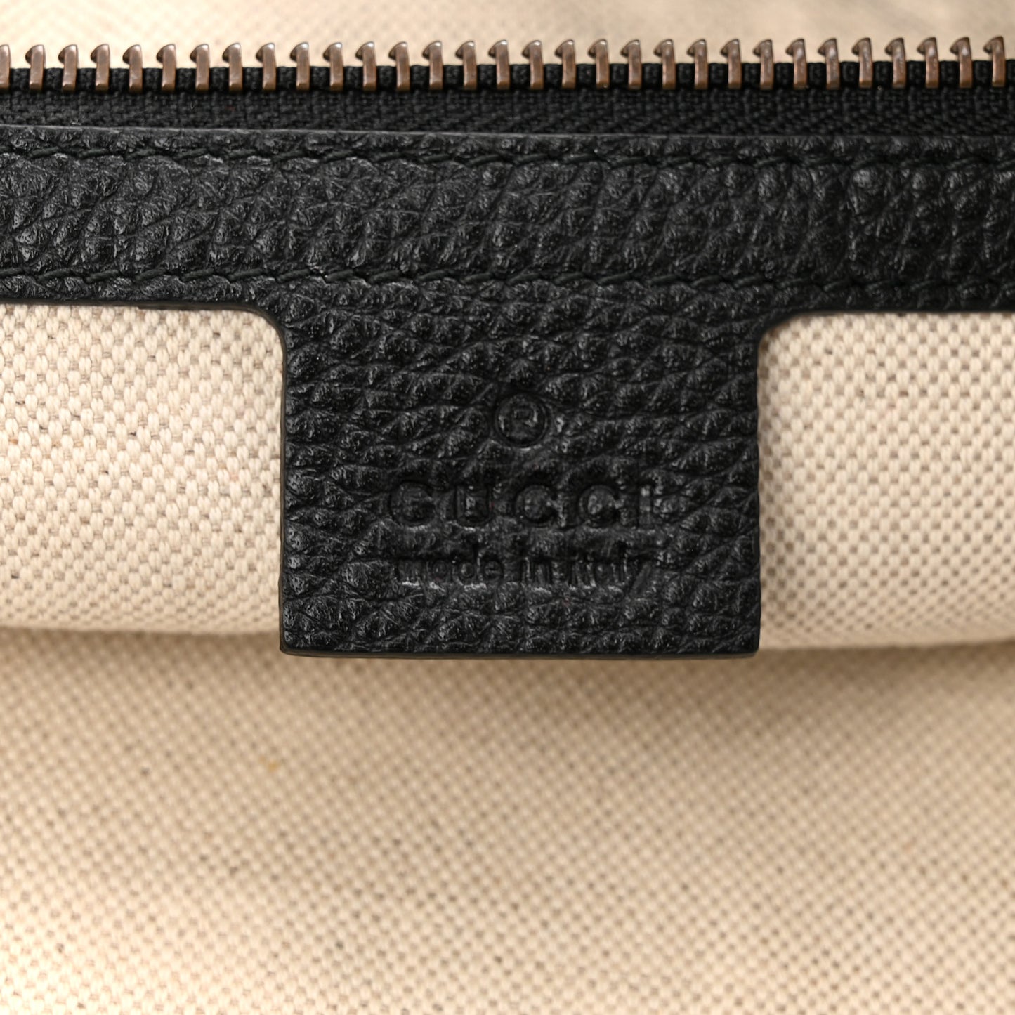 Grained Calfskin Logo Half Moon Hobo Black