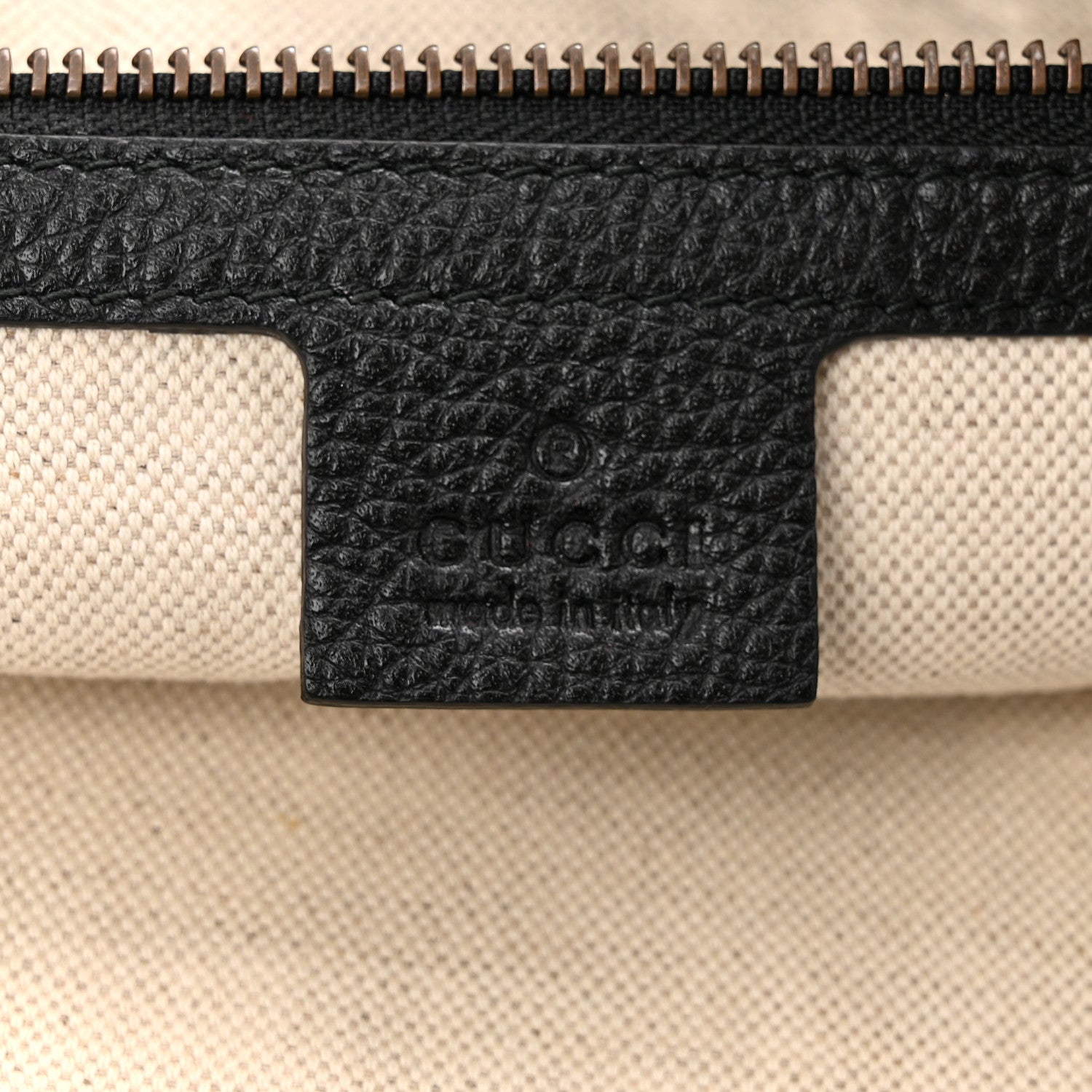 Gucci Grained Calfskin Logo Half Moon Hobo Black 6 of 11