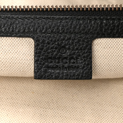 Gucci Grained Calfskin Logo Half Moon Hobo Black 6 of 11