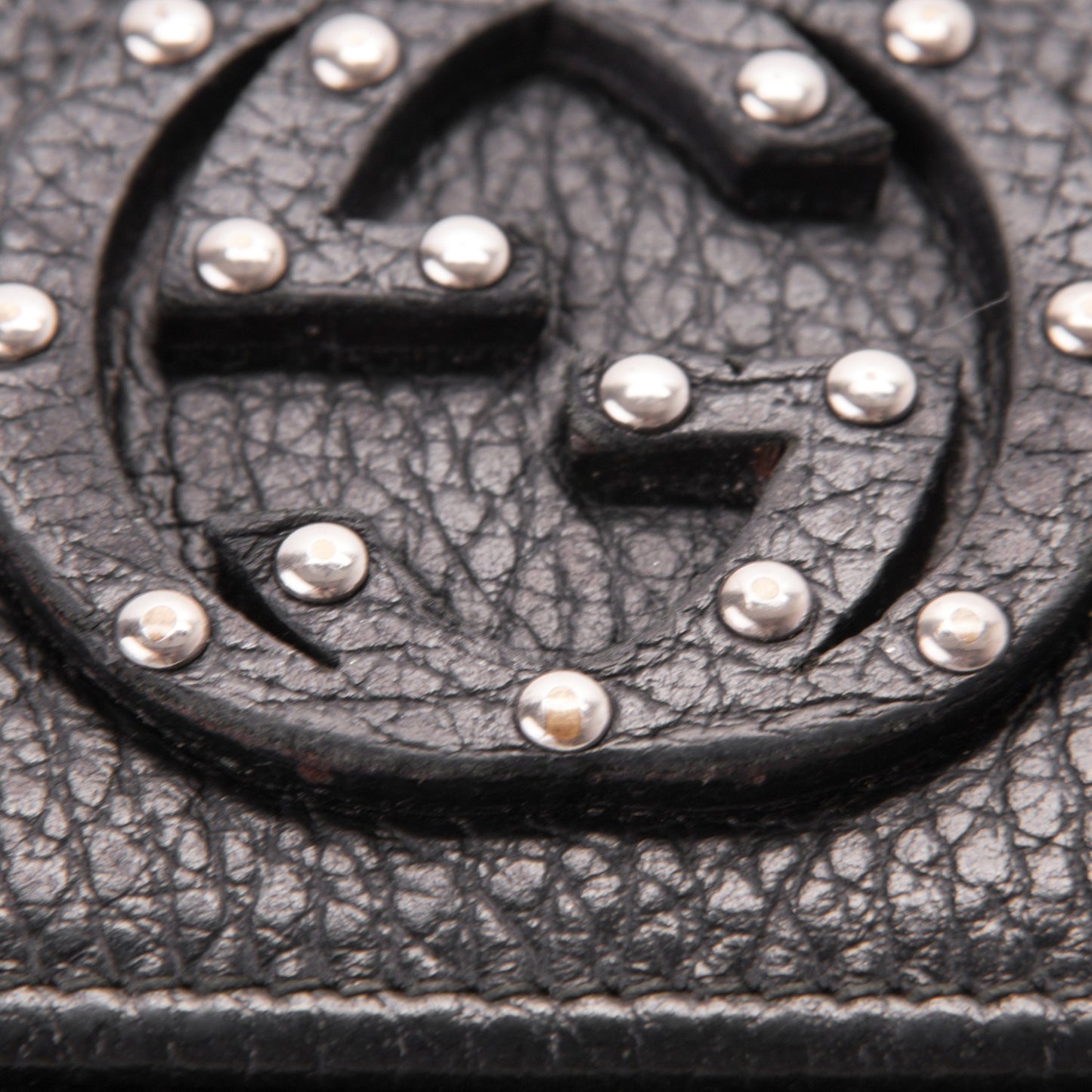 Calfskin Studded Soho Continental Wallet Black