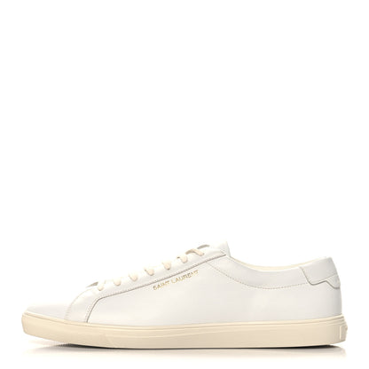 Saint Laurent Calfskin Mens Andy Low Top Sneakers 45 Mystic White 1 of 9