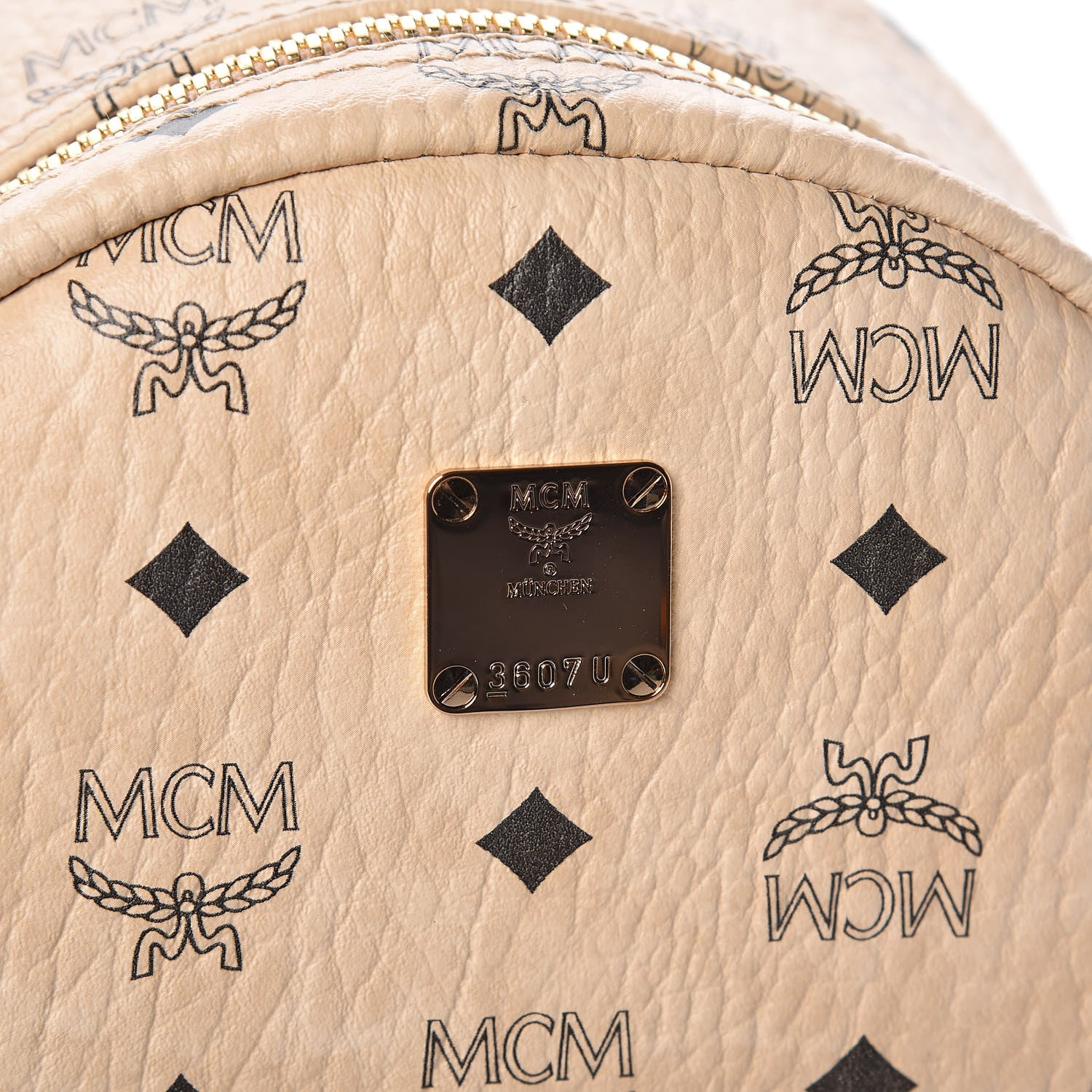 MCM Visetos Small Side Stud Stark Backpack Beige 6 of 11