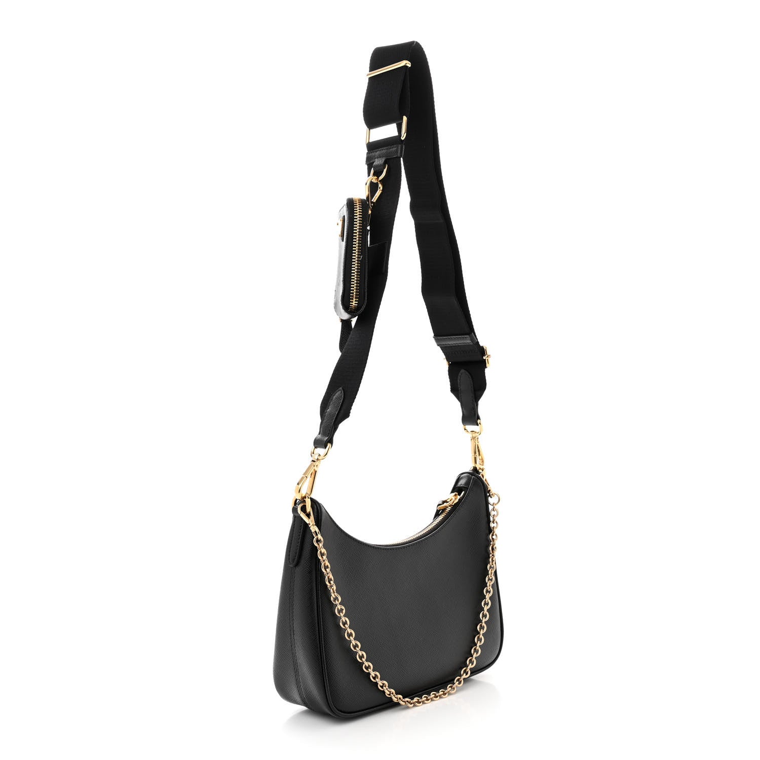 Prada Saffiano Lux Re-Edition 2005 Shoulder Bag Black 3 of 12