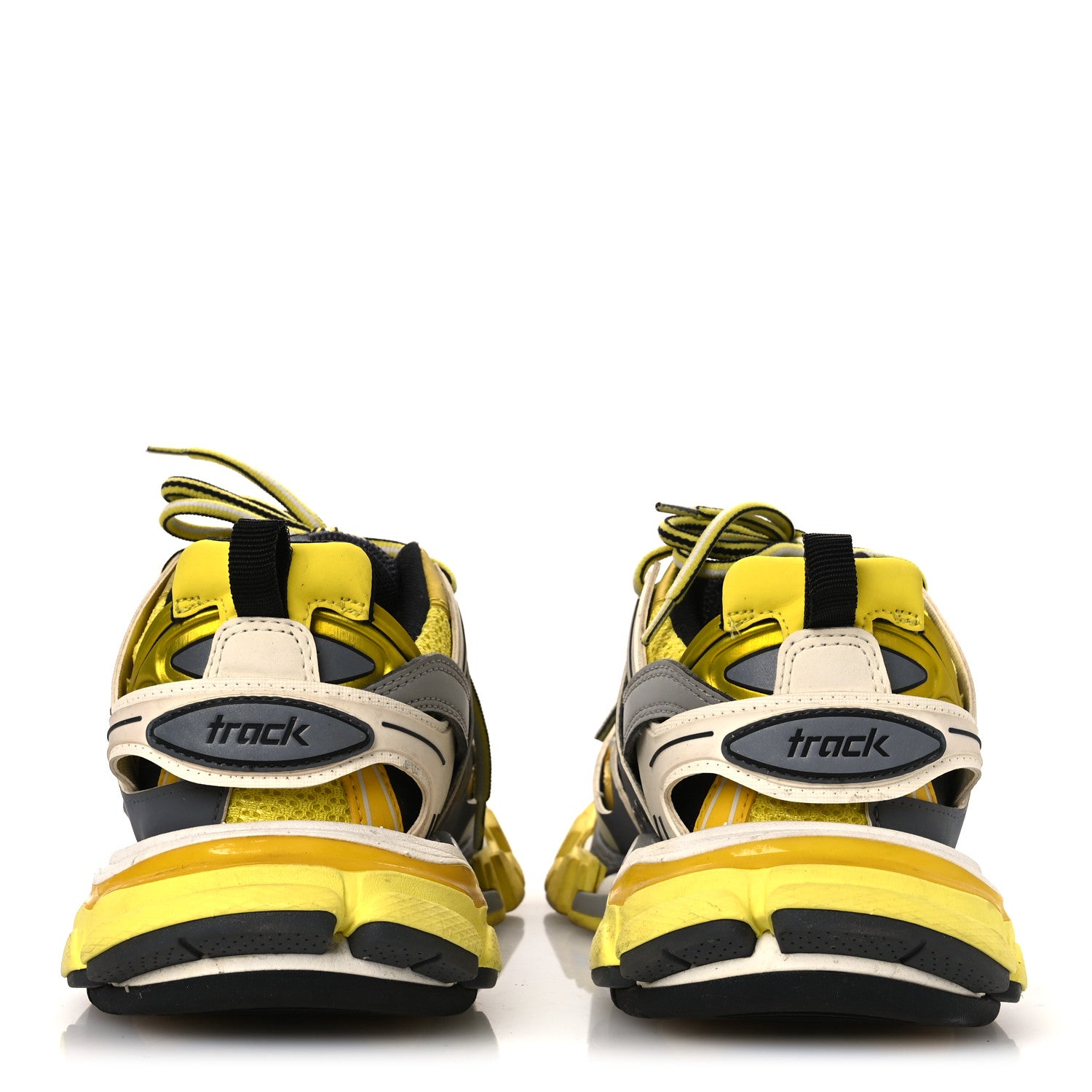 Balenciaga Mesh Nylon Mens Track Sneakers 36 Yellow Black White 6 of 13