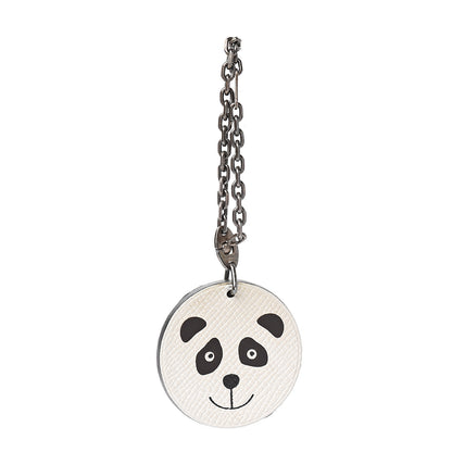 Hermes Epsom Panda Key Chain Bag Charm Black White 1 of 4