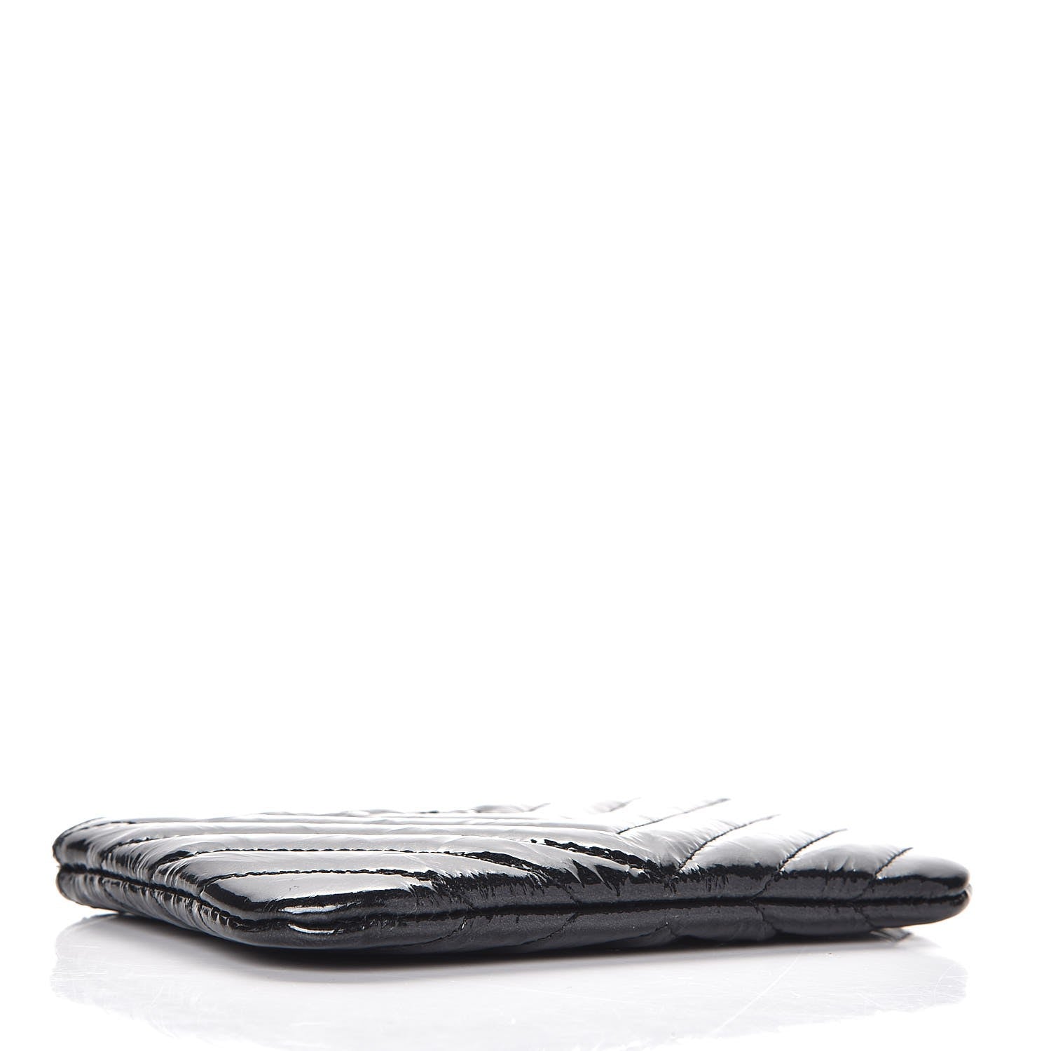 Chanel Patent Metallic Crumpled Calfskin Chevron Quilted Cosmetic Case So Black 4 of 8