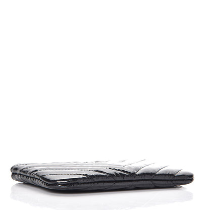 Chanel Patent Metallic Crumpled Calfskin Chevron Quilted Cosmetic Case So Black 4 of 8