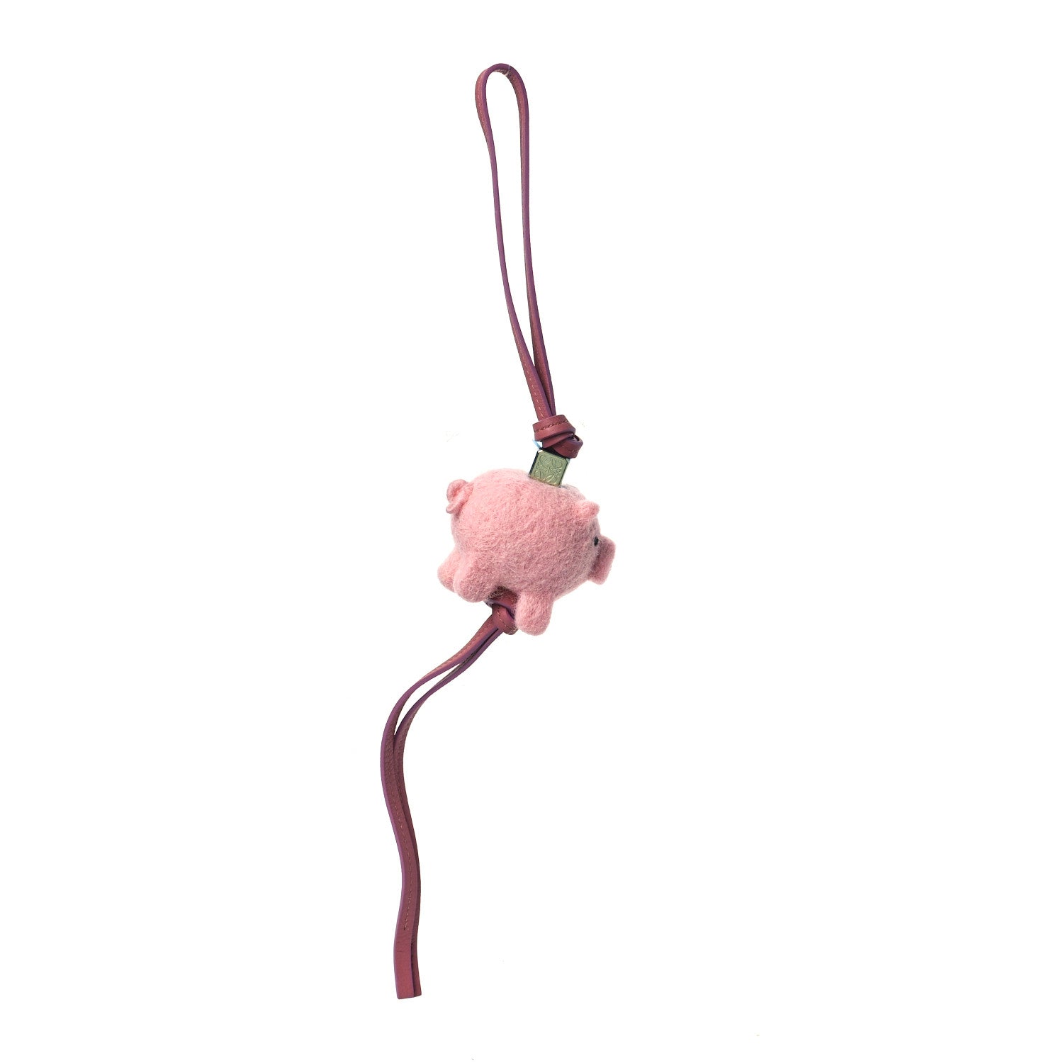 Loewe Calfskin Felt Pig Charm Pink Tan 4 of 5