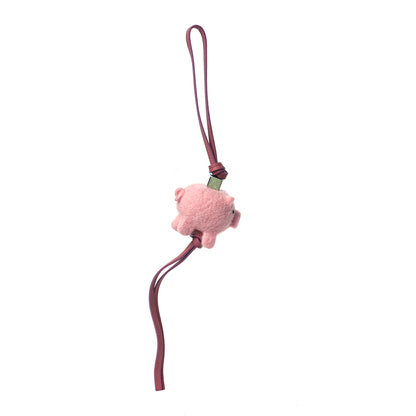 Loewe Calfskin Felt Pig Charm Pink Tan 4 of 5
