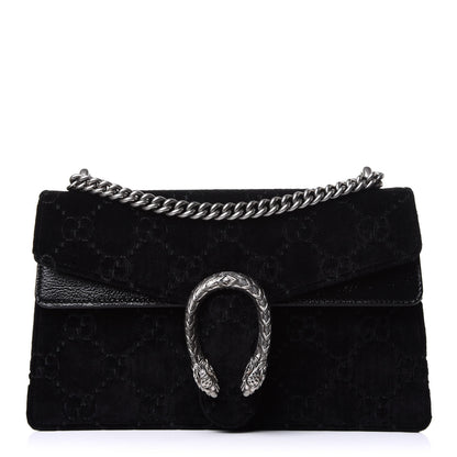Gucci Velvet GG Monogram Small Dionysus Shoulder Bag Black 1 of 11