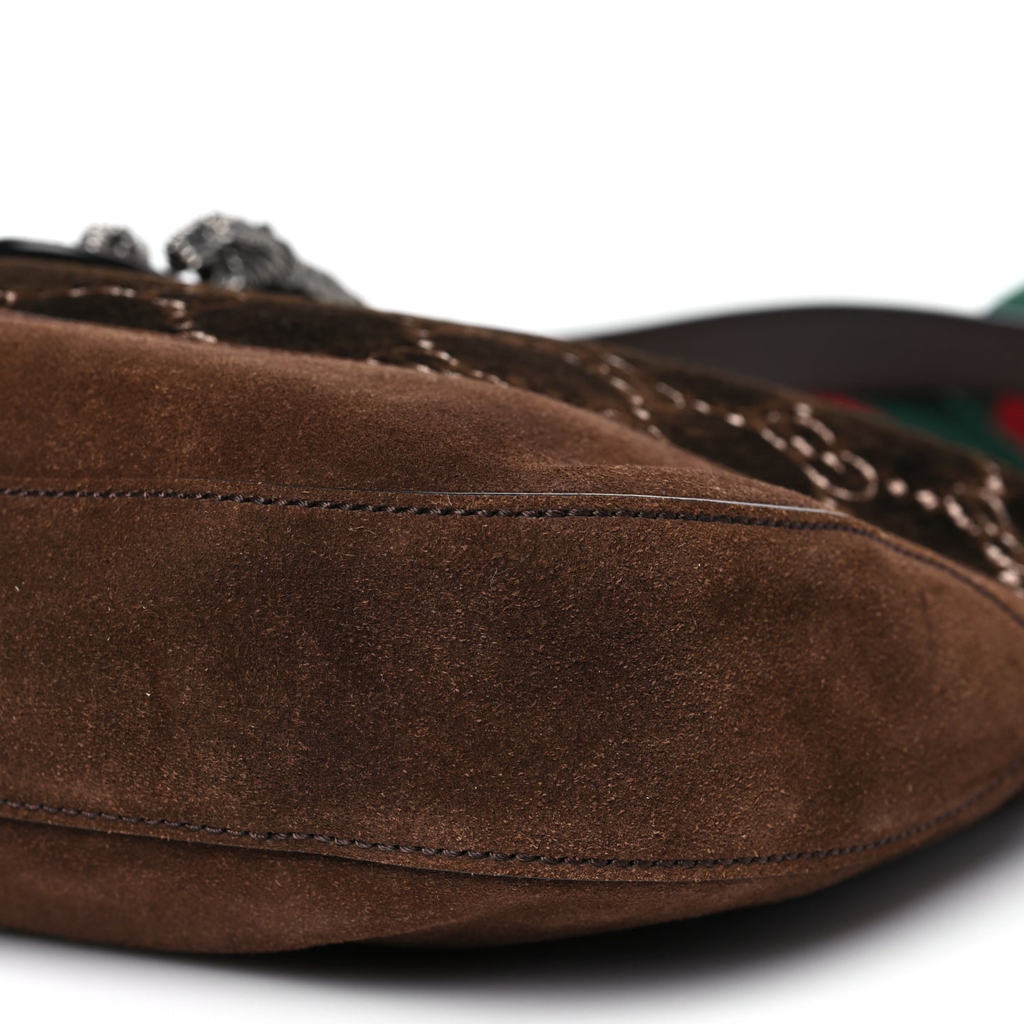 Velvet GG Monogram Web Medium Dionysus Hobo Brown