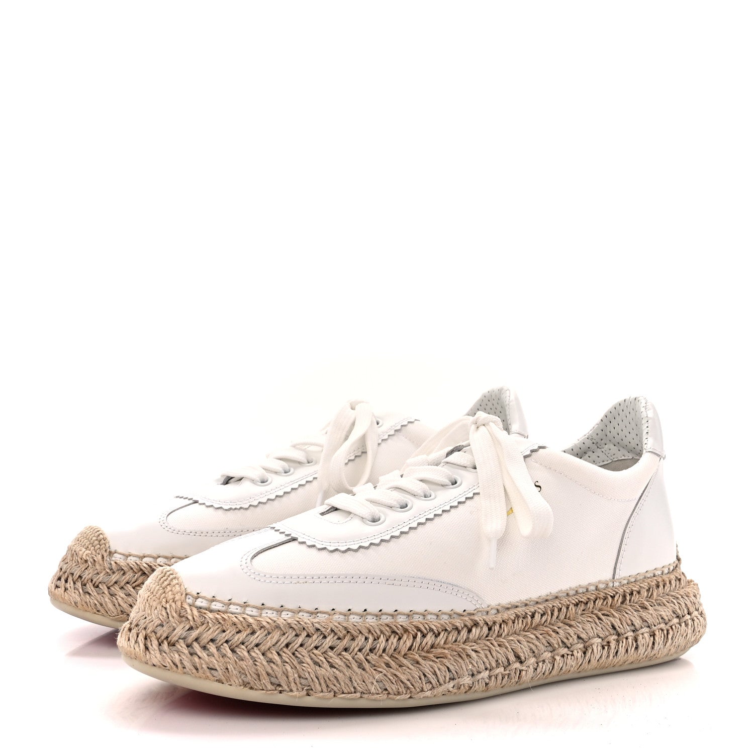 Christian Louboutin Toile Calfskin Espasneak Flat Sneaker 41 Ivory 3 of 8