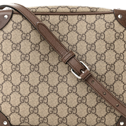 Gucci GG Supreme Monogram Textured Calfskin Square Messenger Bag Beige Ebony New Acero 8 of 10