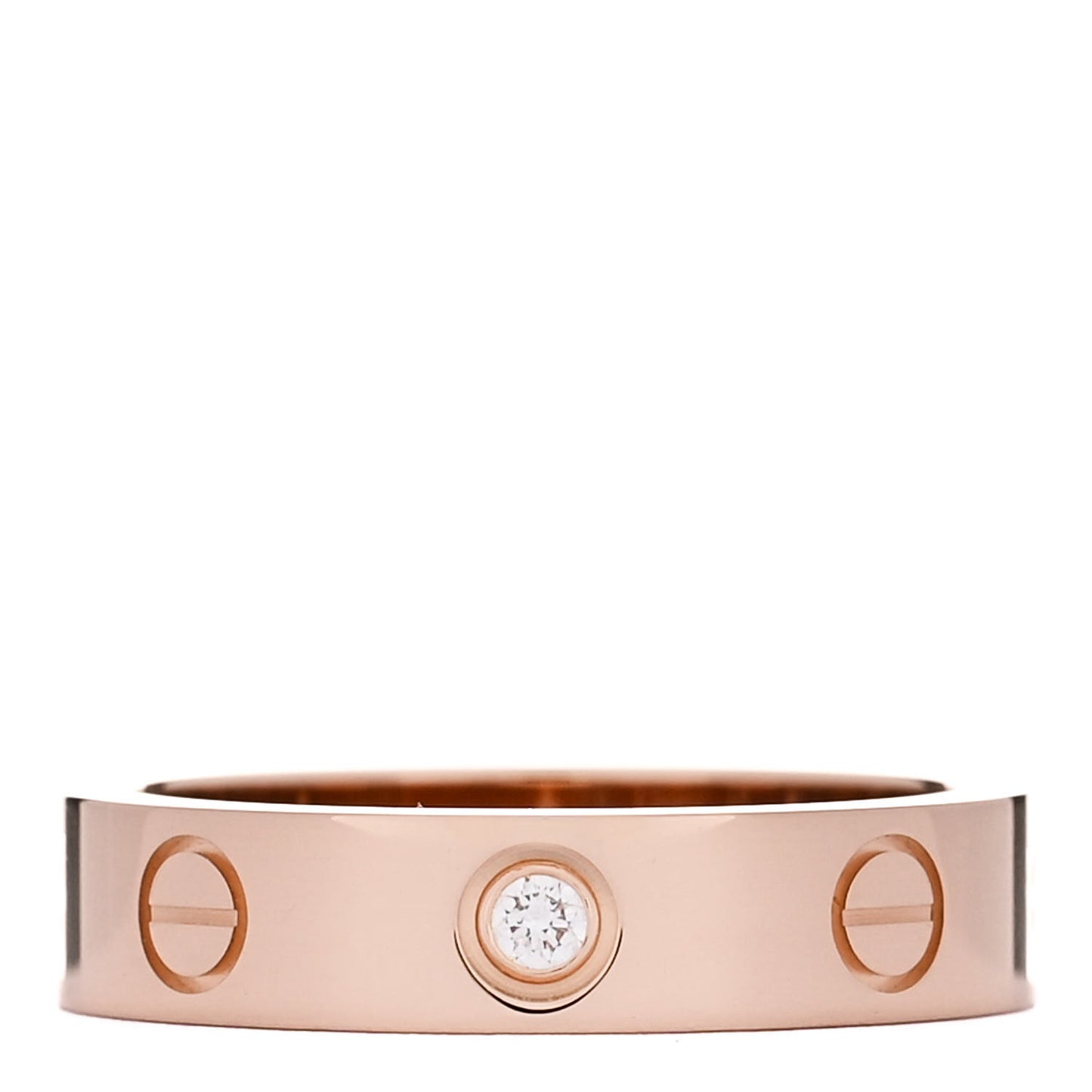 18k Pink Gold Diamond 4mm LOVE Ring 48 4.5