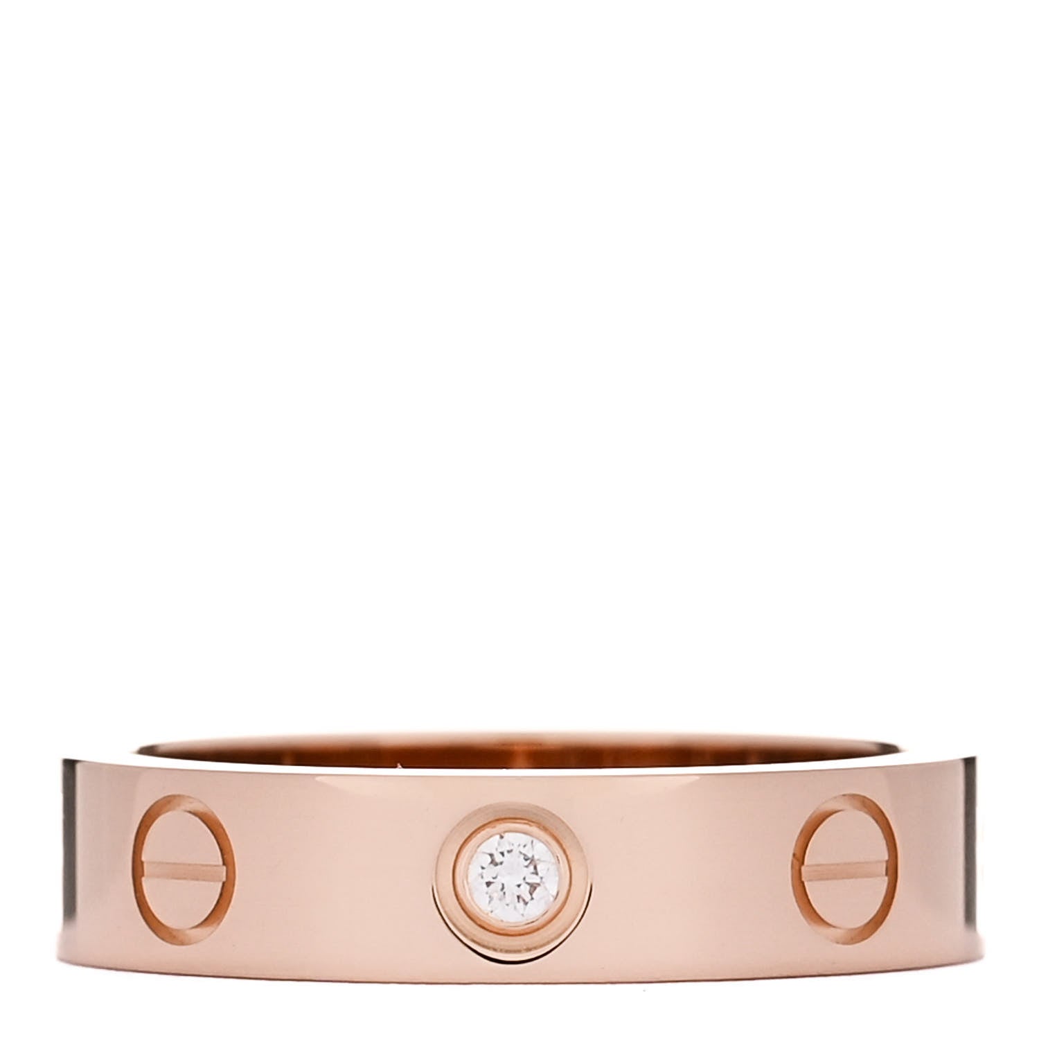 Cartier 18k Pink Gold Diamond 4mm LOVE Ring 48 4.5 1 of 5