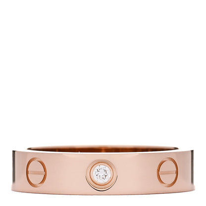 Cartier 18k Pink Gold Diamond 4mm LOVE Ring 48 4.5 1 of 5
