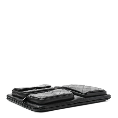 Chanel Caviar Quilted Zipped Multi Pouch Black 4 of 7