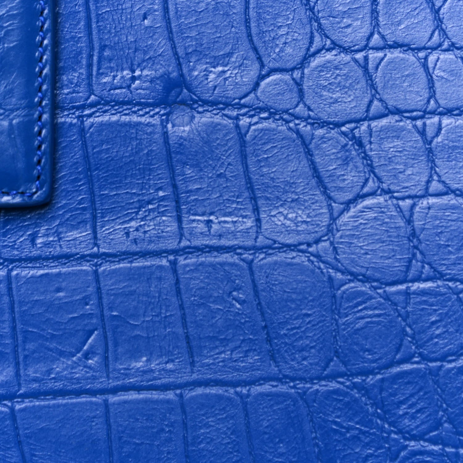 Saint Laurent Calfskin Crocodile Embossed Small Sac De Jour Royal Blue 10 of 10