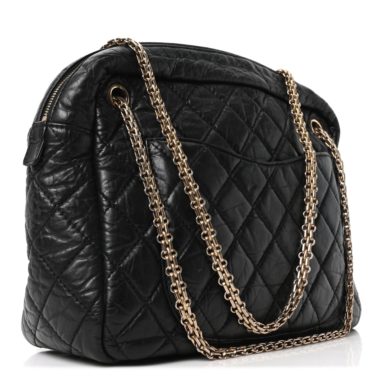 Chanel Aged Calfskin Quilted Large Reissue Camera Case Black 3 of 10