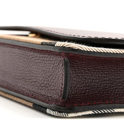 Burberry Grained Calfskin House Check Tartan Mix Hampshire Wallet On Chain Mahogany Red 9 of 9
