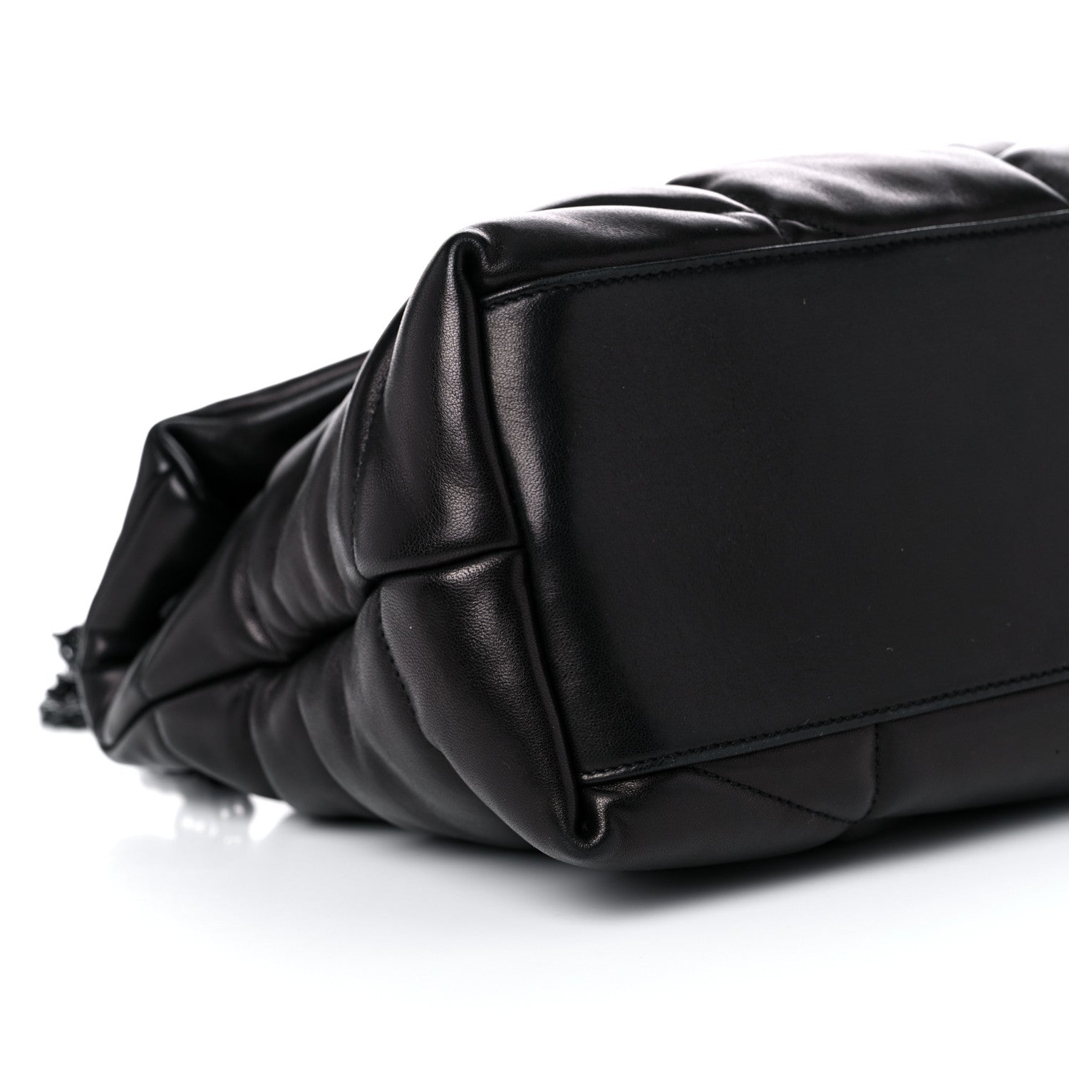 Saint Laurent Lambskin Quilted Medium Loulou Puffer Monogram Chain Satchel Black 8 of 11
