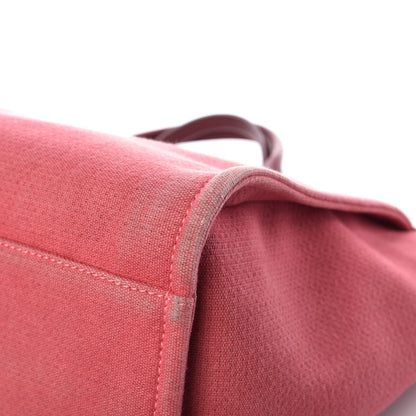 Chanel Canvas Large Deauville Tote Red 10 of 12